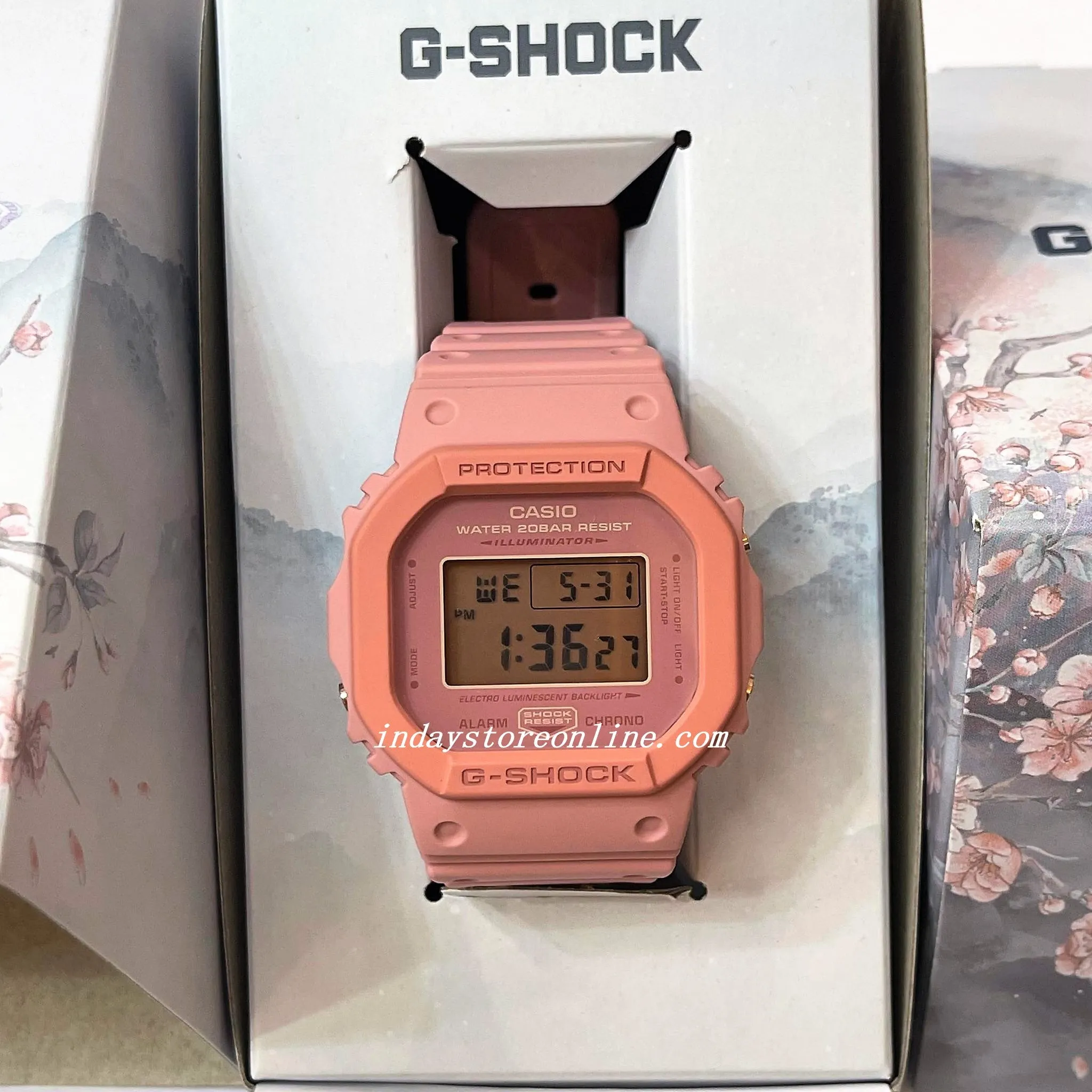 Casio G-Shock Men's Watch DW-5610SL-4A4 Digital 5600 Series Garden Pink Hues Look