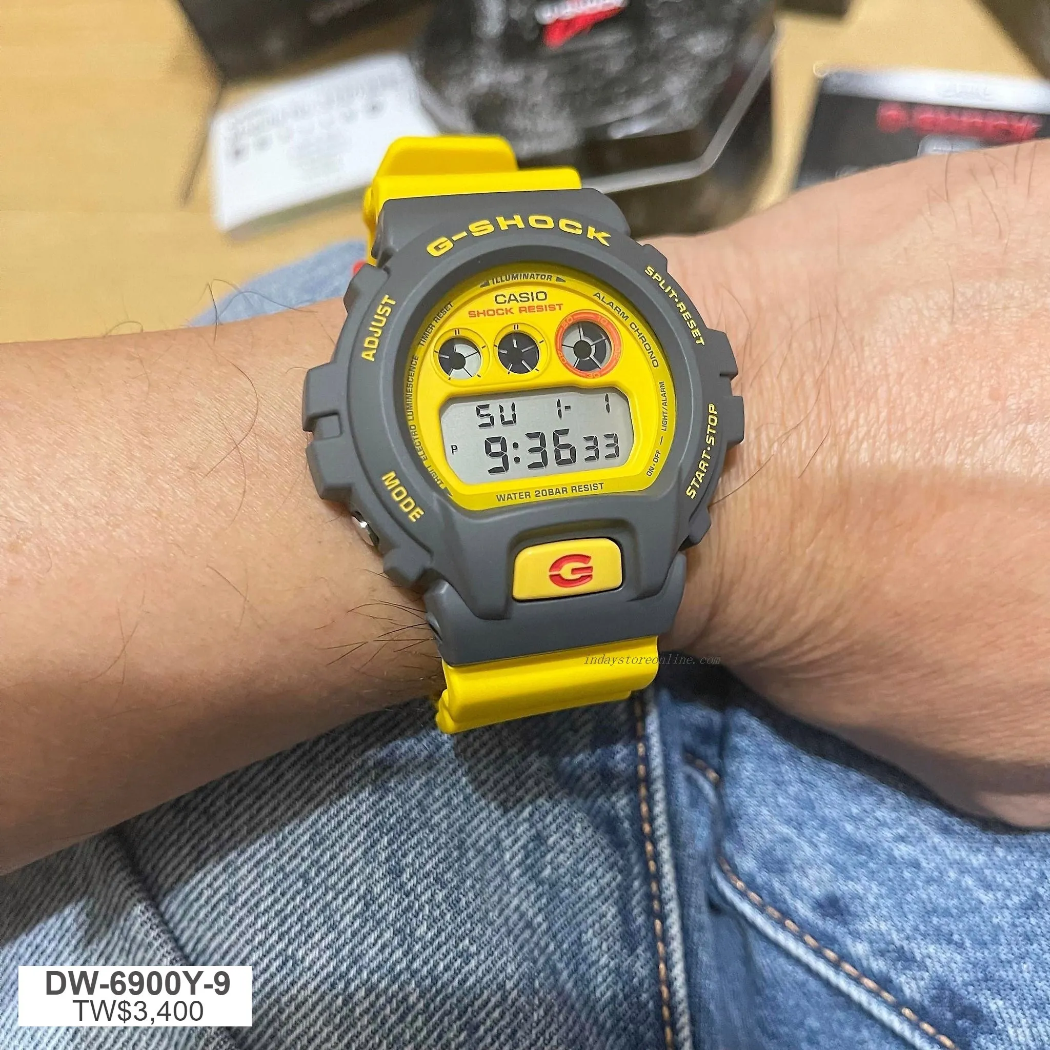 Casio G-Shock Men's Watch DW-6900Y-9 Digital 6900 Series 90s Sport Watch Series