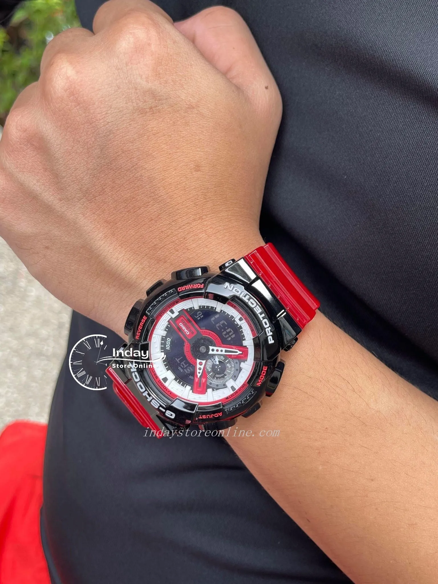 Casio G-Shock Men's Watch GA-110RB-1A Analog-Digital GA-110 Series Mineral Glass Resin Band