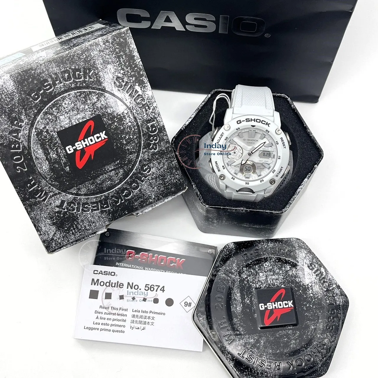 Casio G-Shock Men's Watch GA-2000S-7A Analog-Digital Shock Resistant Shock Resistant Carbon Core Guard Structure