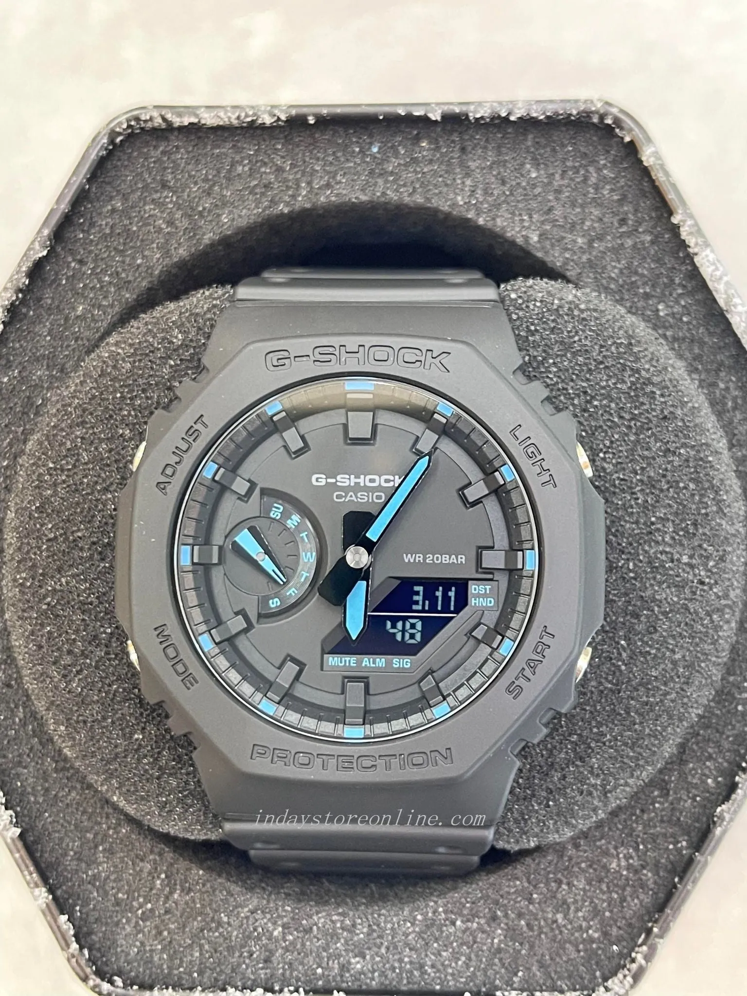 Casio G-Shock Men's Watch GA-2100-1A2 Analog-Digital 2100 Series Matte Black Neon Accent