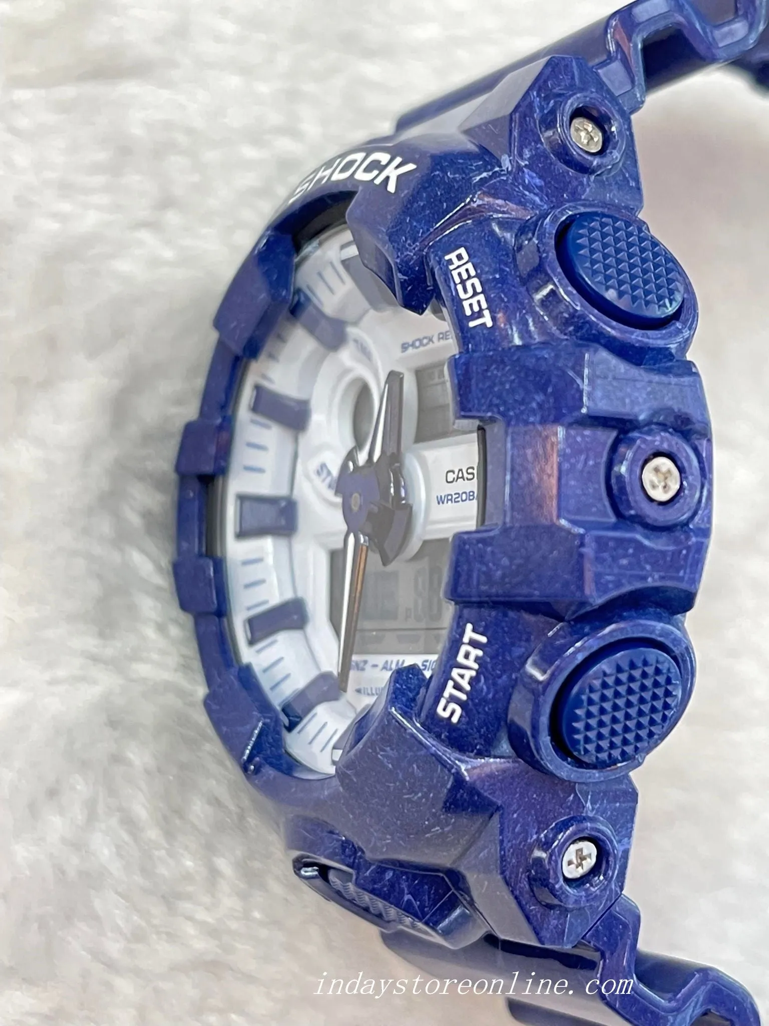 Casio G-Shock Men's Watch GA-700BWP-2A Analog-Digital GA-700 Series Blue and White Motifs