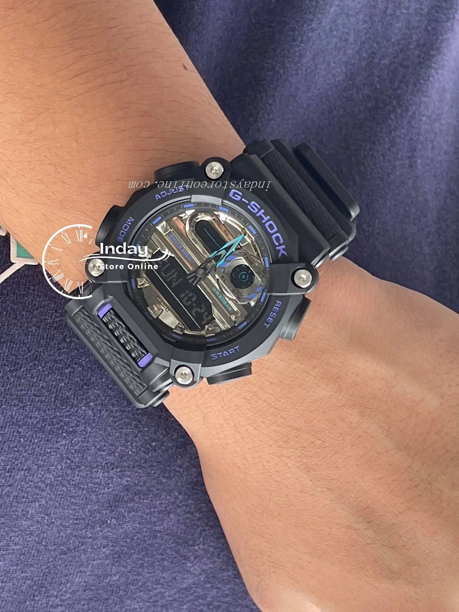 Casio G-Shock Men's Watch GA-900AS-1A Analog-Digital GA-900 GARISH Series Black Color Resin Band Shock Resistant