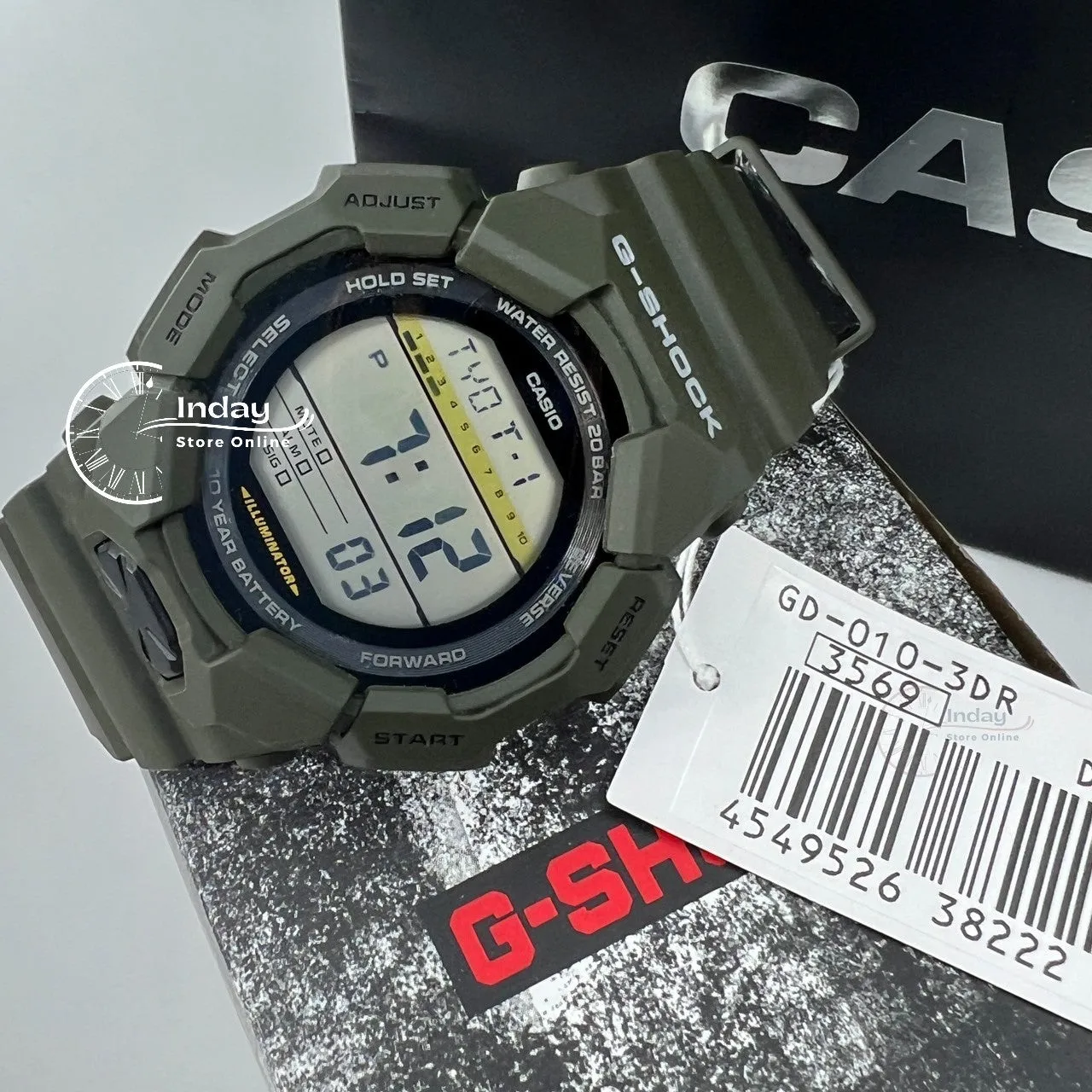 Casio G-Shock Men's Watch GD-010-3D Resin Band Shock Resistant Battery Life 10-Years