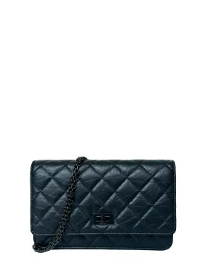 Chanel 2023 Calfskin So Black Quilted Reissue Wallet On Chain WOC Crossbody Bag