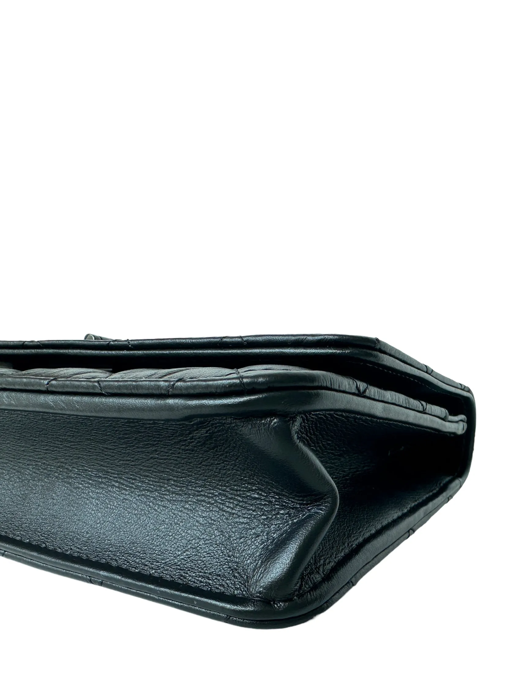 Chanel 2023 Calfskin So Black Quilted Reissue Wallet On Chain WOC Crossbody Bag