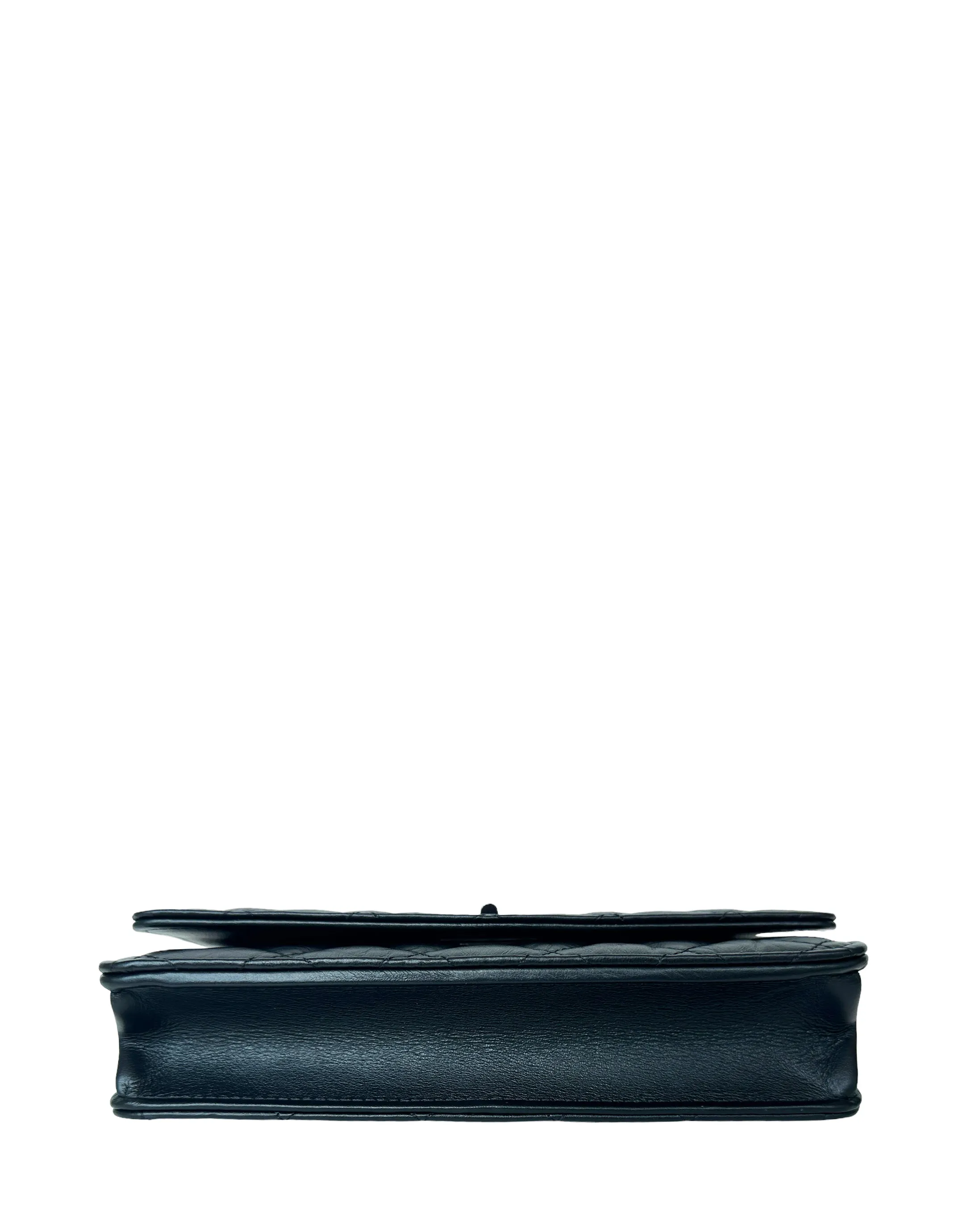 Chanel 2023 Calfskin So Black Quilted Reissue Wallet On Chain WOC Crossbody Bag