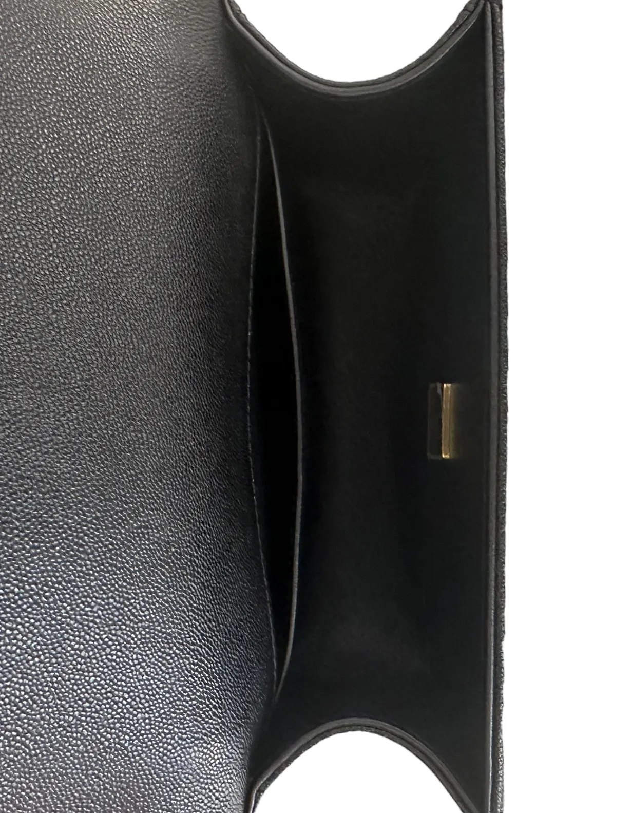Chanel Black Caviar Leather Small Quilted Chain Around Boy Bag