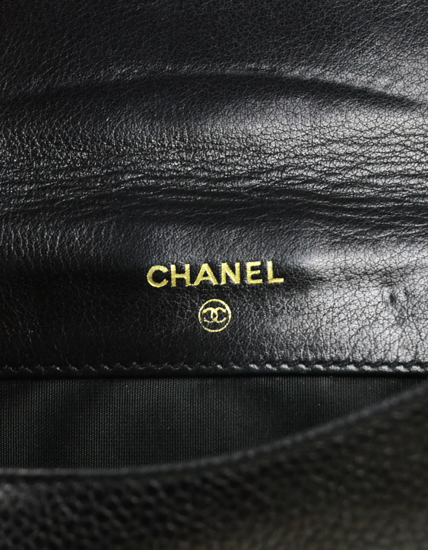 Chanel Black Caviar Leather Timeless CC Compact Wallet