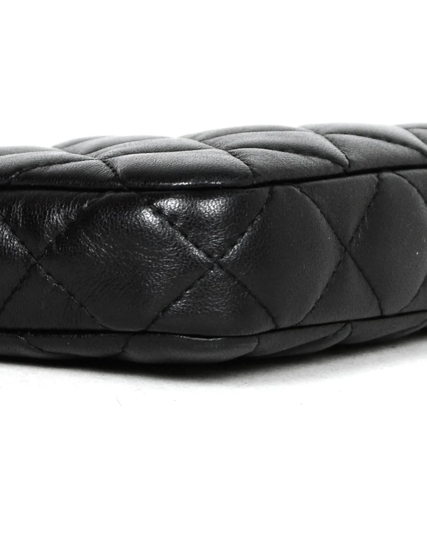 Chanel Black Lambskin Quilted Leather Classic Clutch with Chain