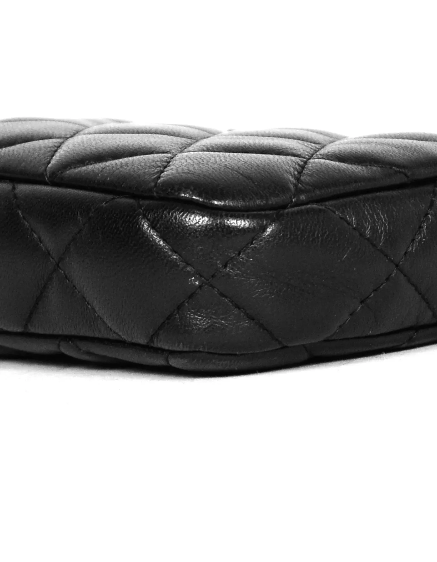 Chanel Black Lambskin Quilted Leather Classic Clutch with Chain