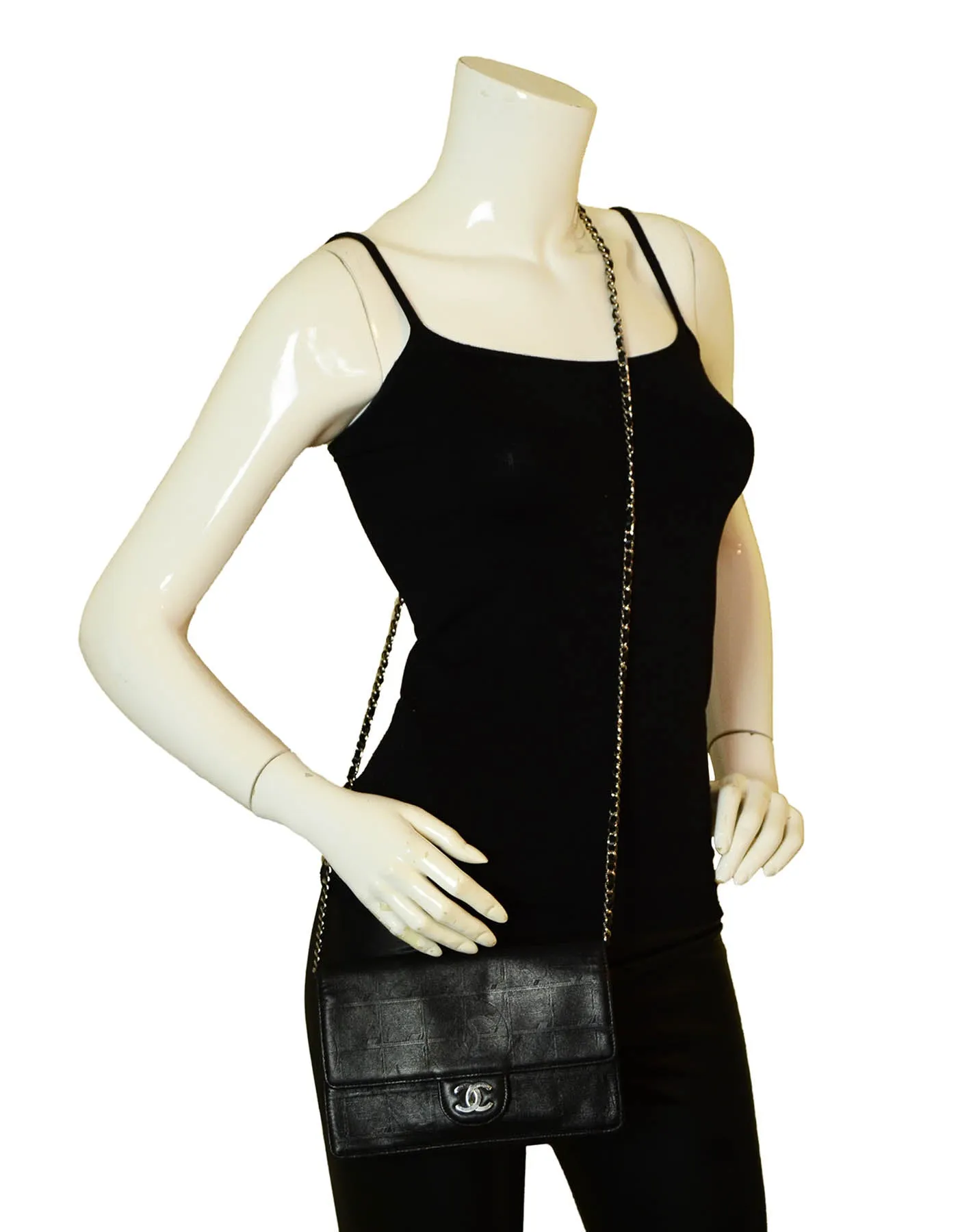 Chanel Black Nylon Travel Ligne Wallet on Chain WOC Crossbody Bag