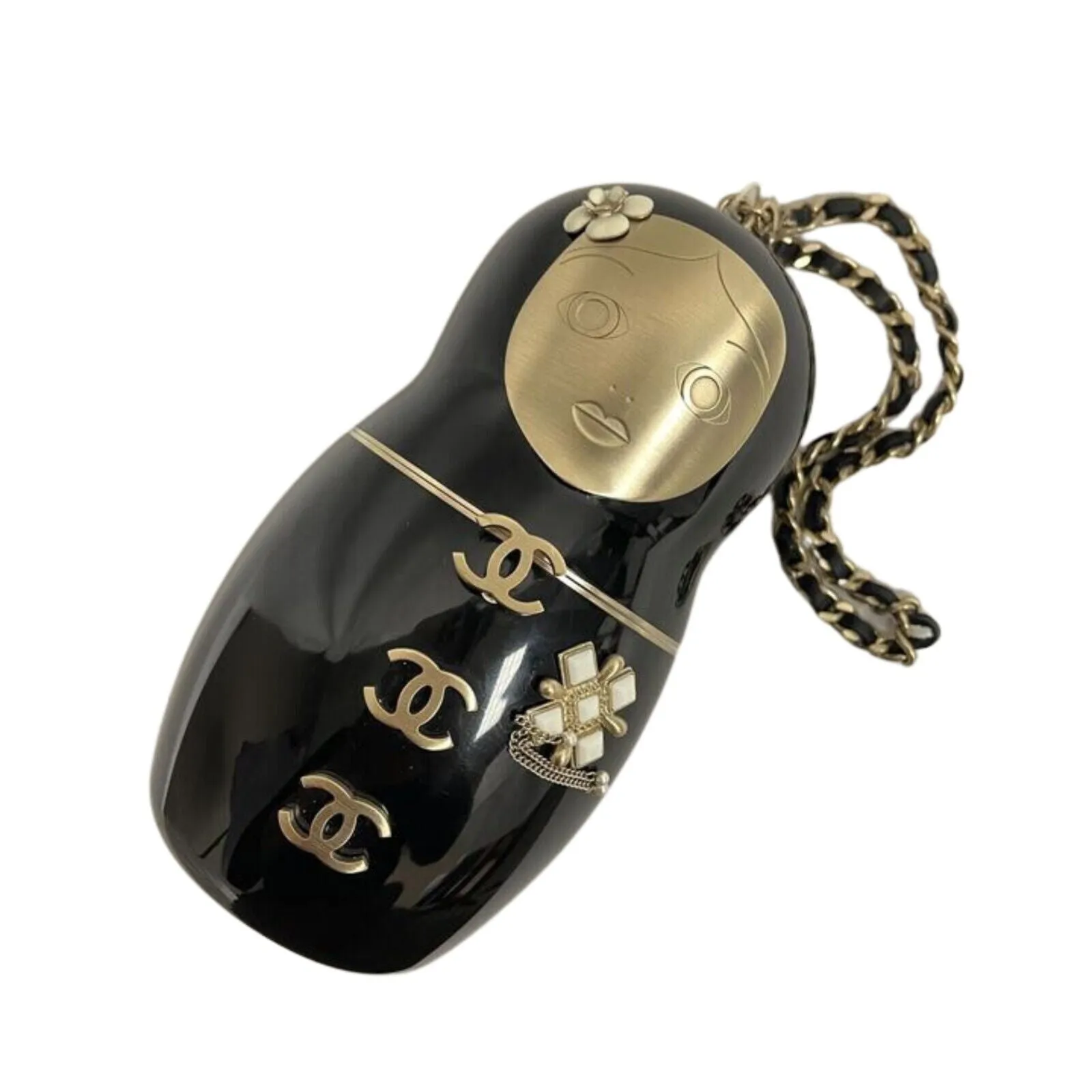 CHANEL - Doll Clutch Rare Minaudiere Bag Moscow Matryoshka CC Gripoix Wristlet