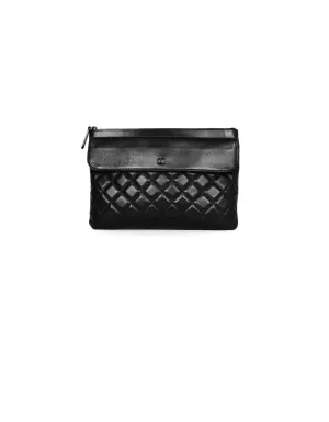 Chanel SO Black Lambskin Quilted Pouch