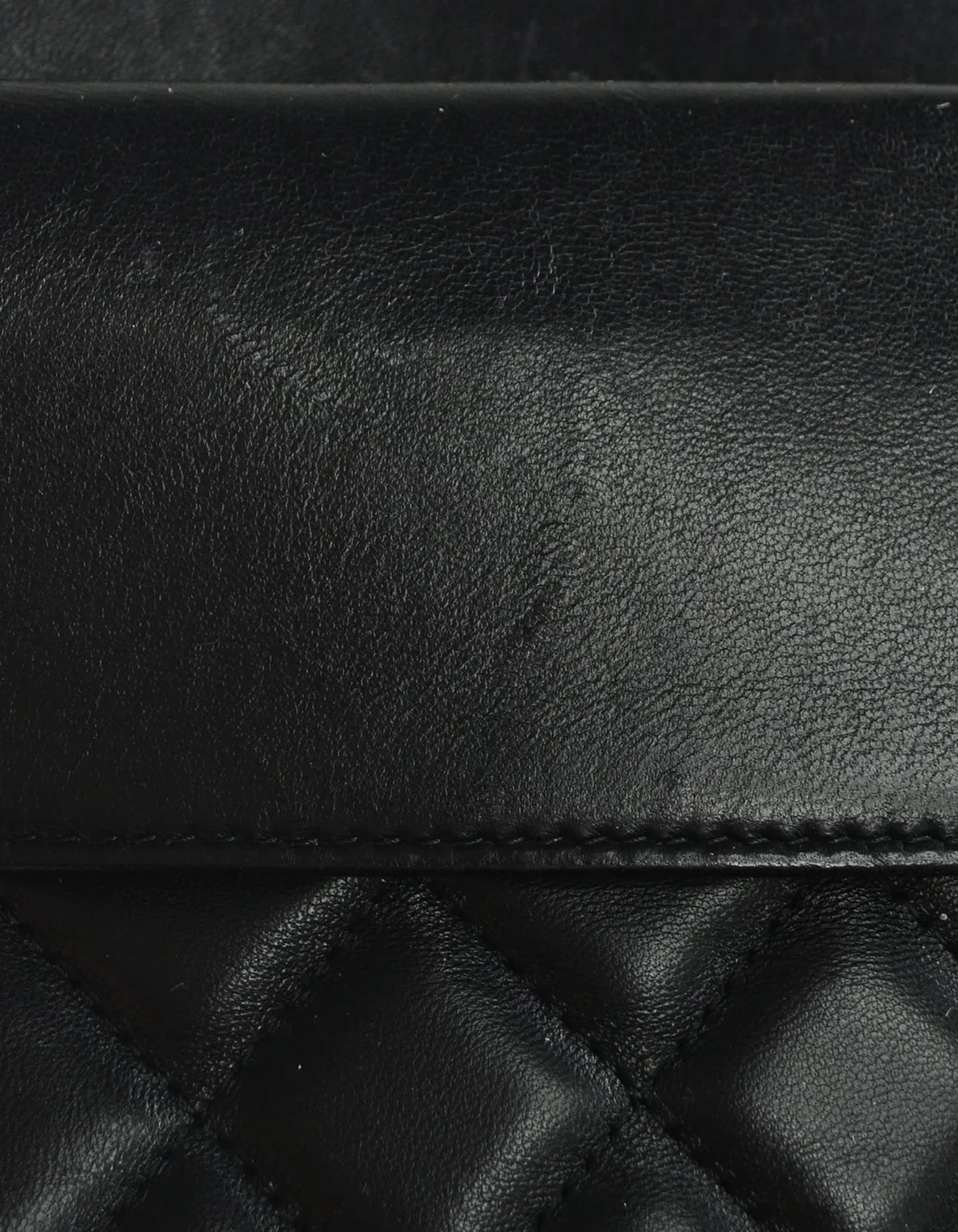 Chanel SO Black Lambskin Quilted Pouch
