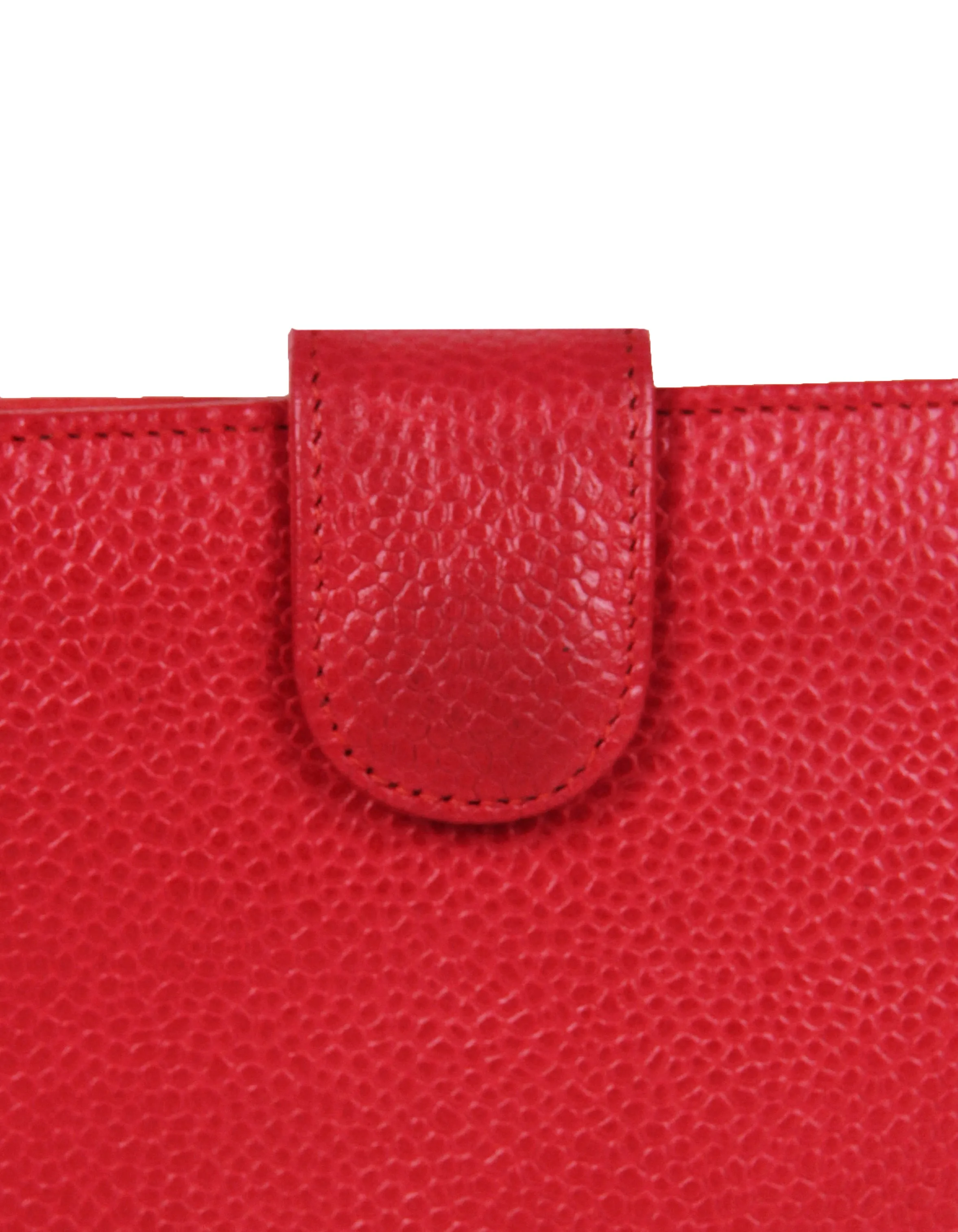 Chanel Vintage Red Caviar Leather Timeless CC Long Wallet