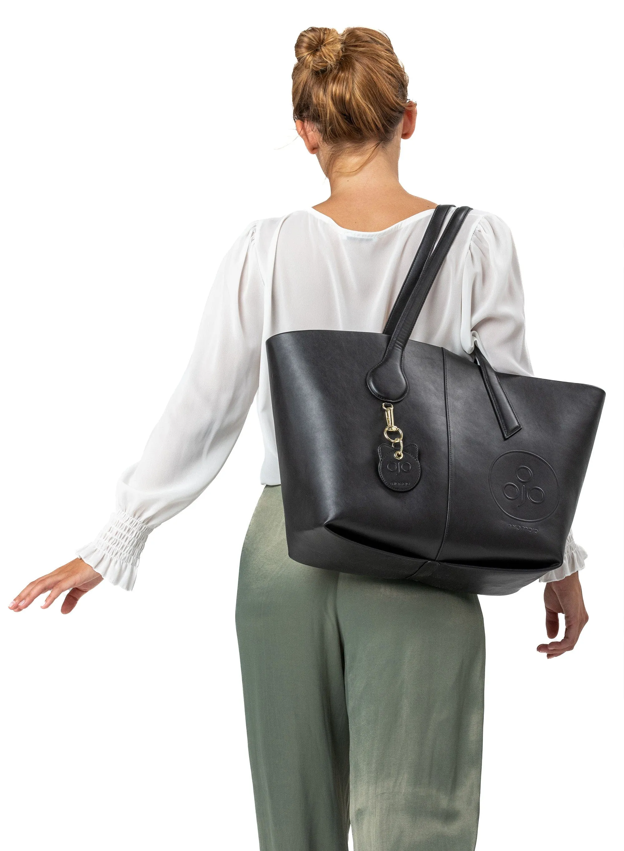 Clarissa Recycled Vegan Leather Tote Bag | Black