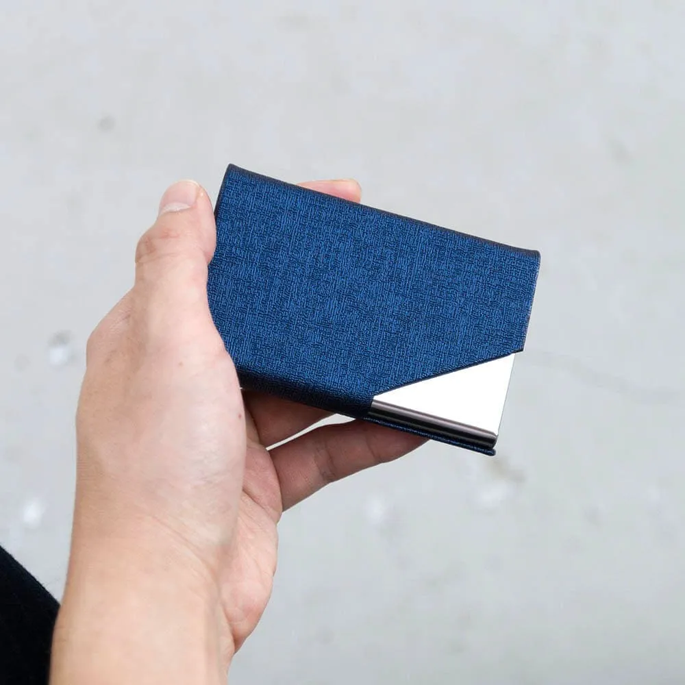 Dark Blue Metallic Card Holder
