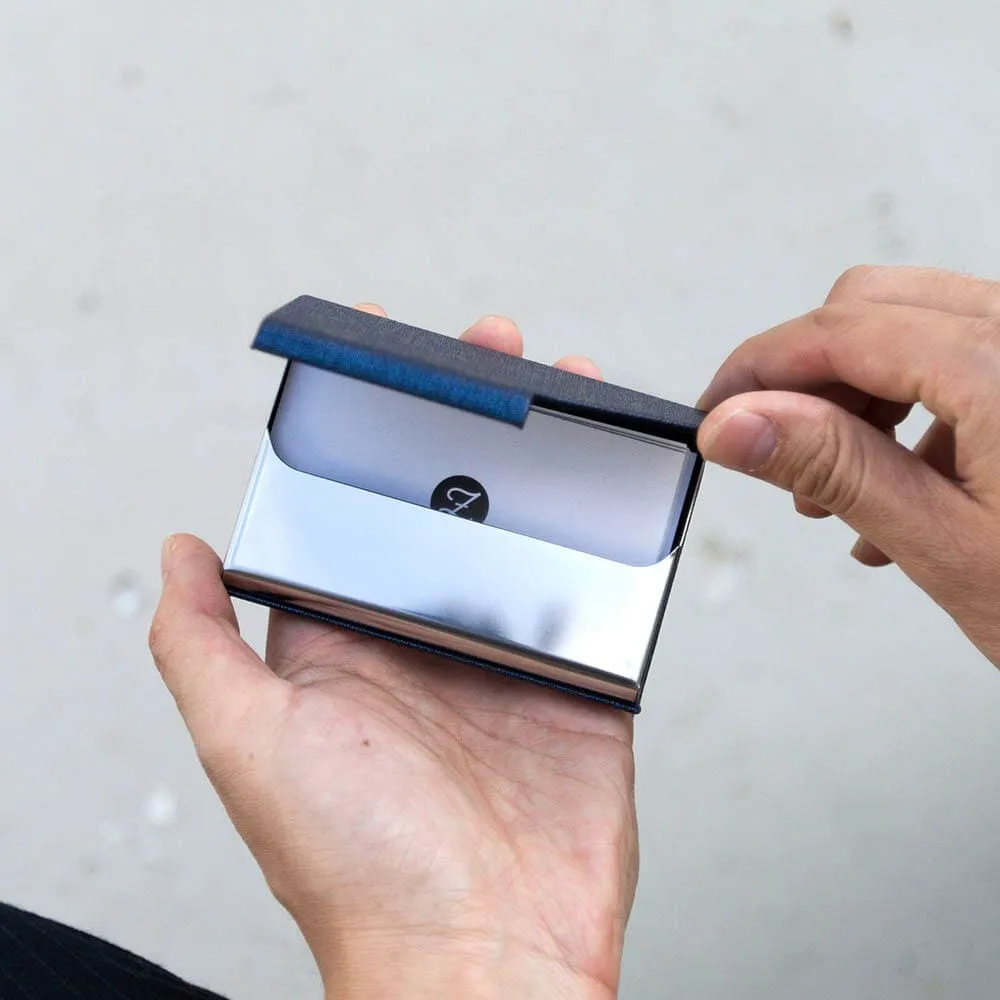Dark Blue Metallic Card Holder