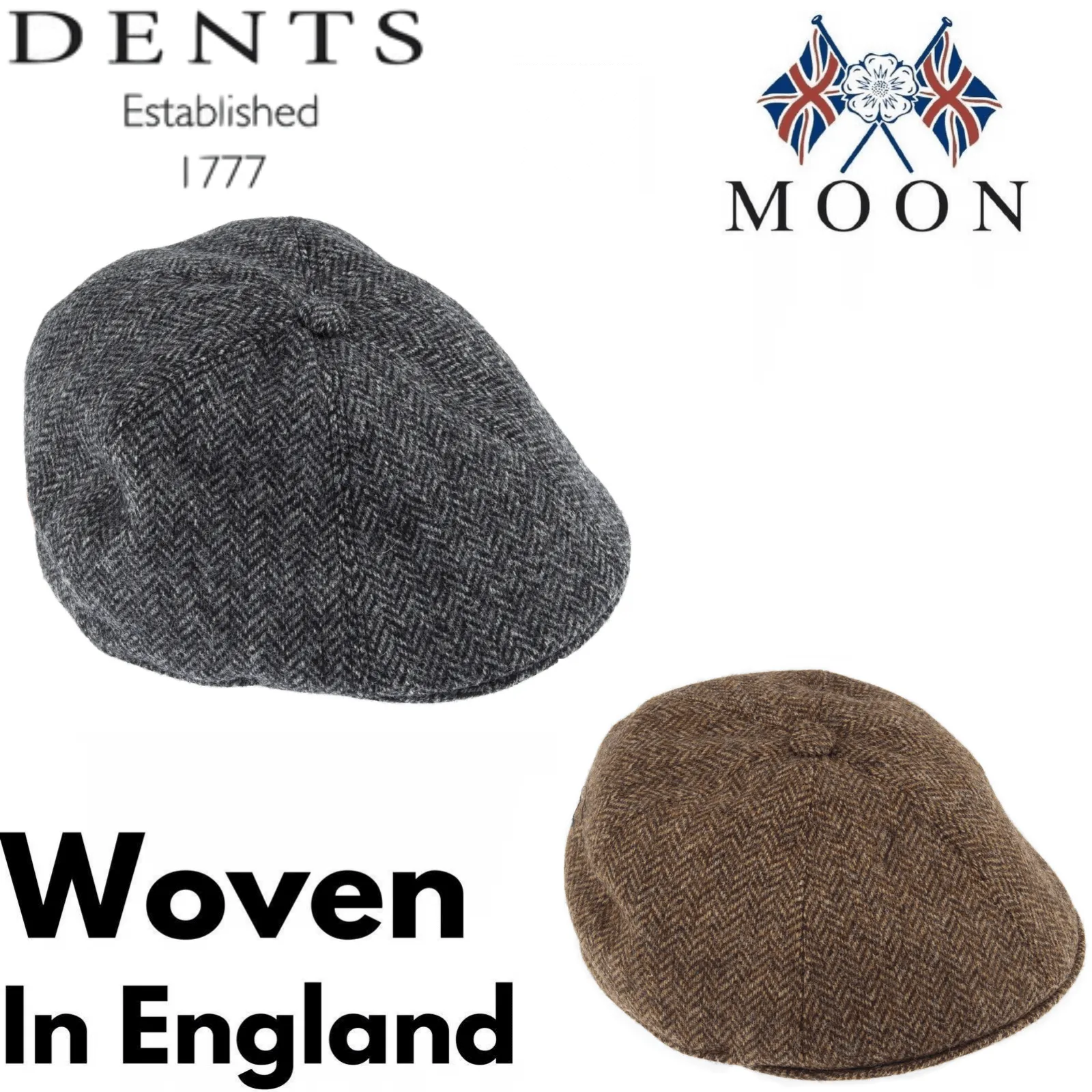 DENTS Mens Drivers Cap Abraham Moon Yorkshire Tweed Peeky Blinders