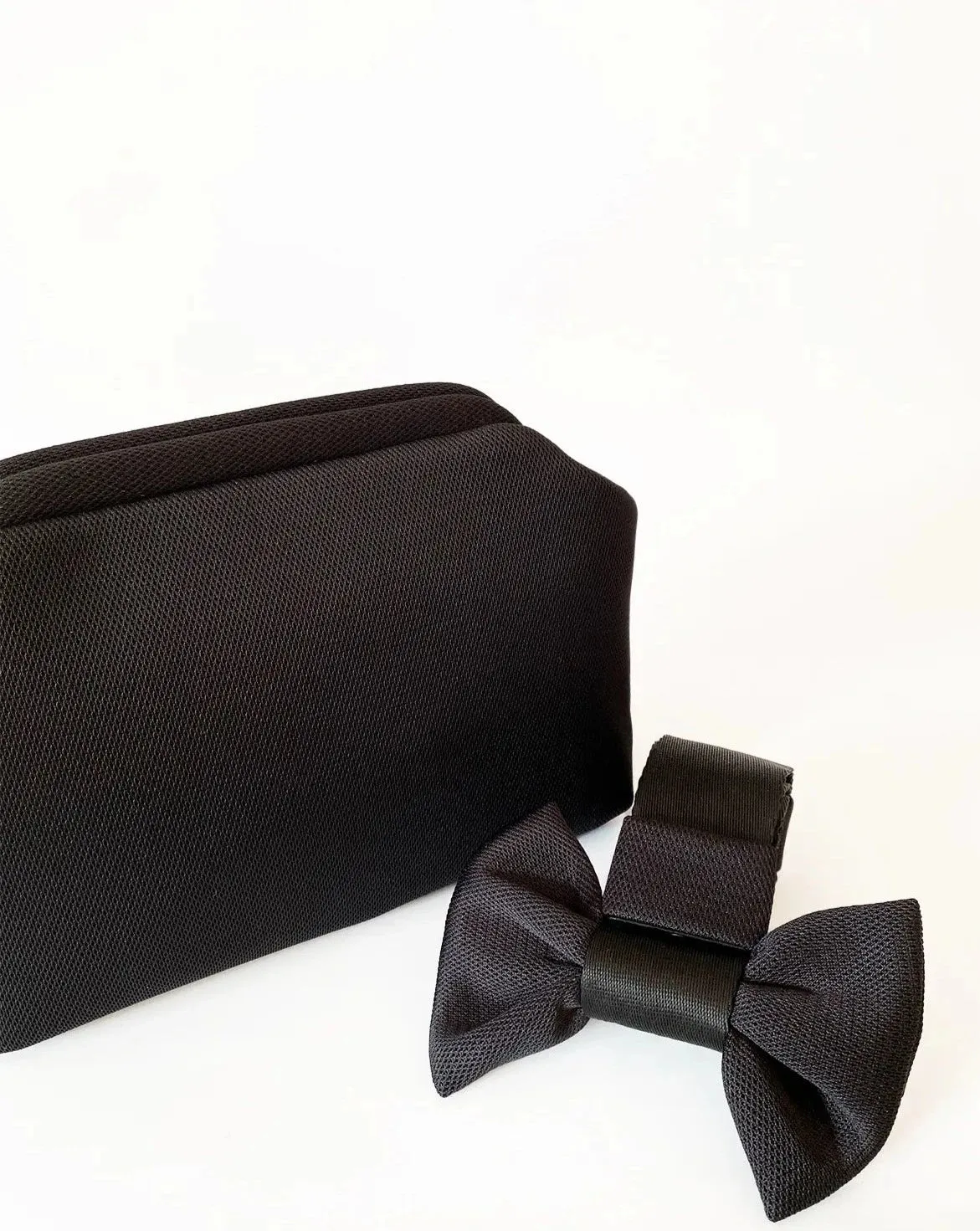 Elegant Black Bow Detail Shoulder and Handbag with Detachable Strap