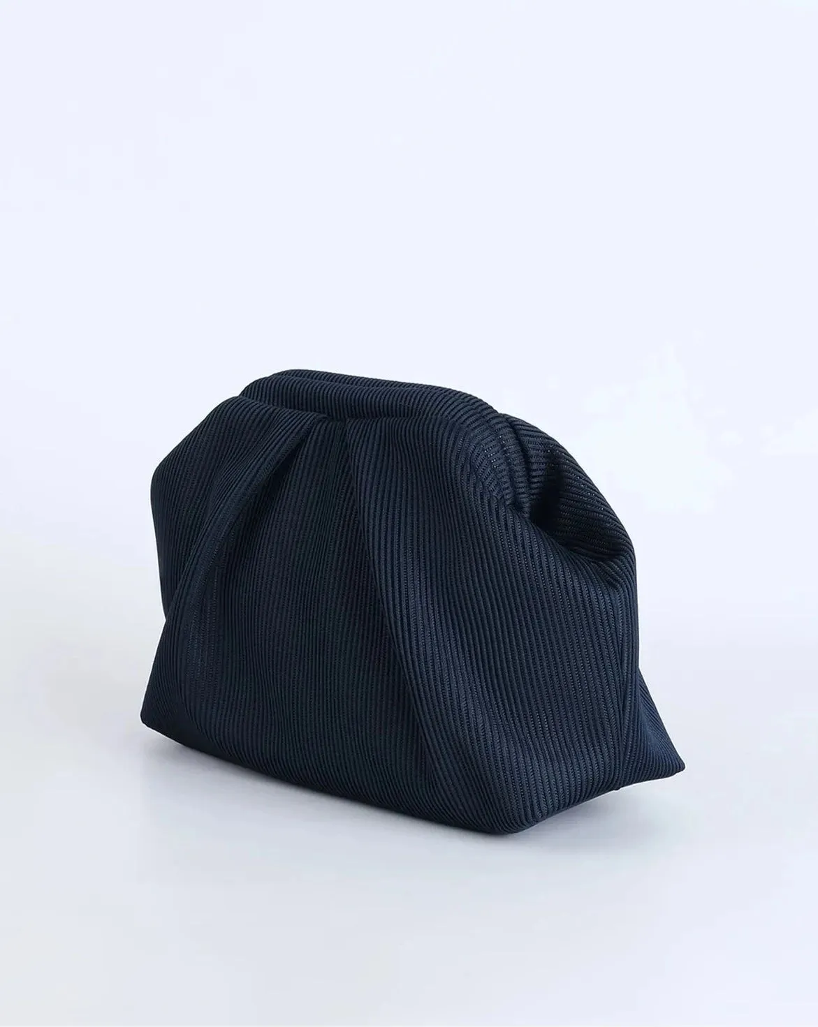Elegant Navy Pleated Clutch Handbag