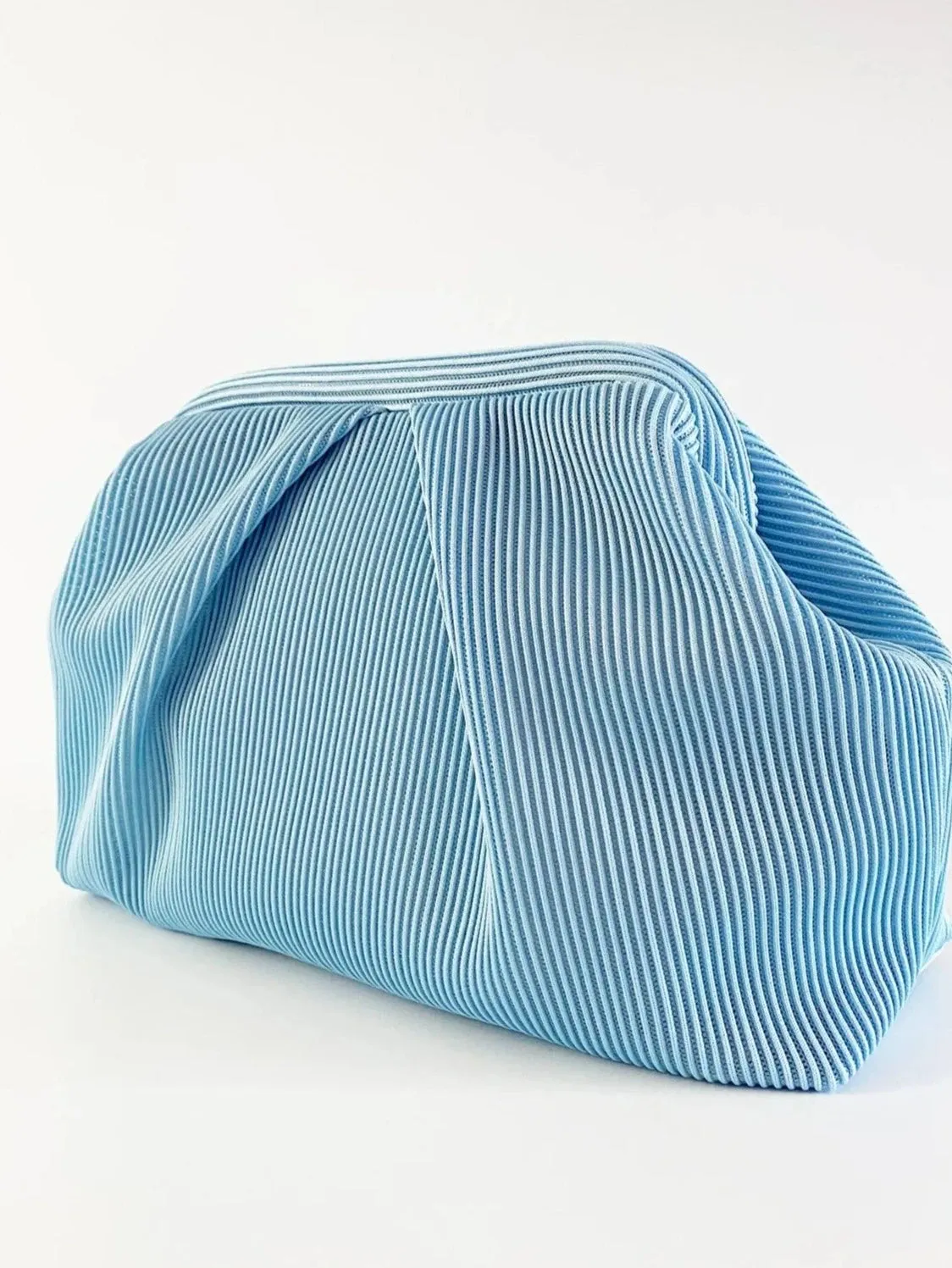 Elegant Navy Pleated Clutch Handbag