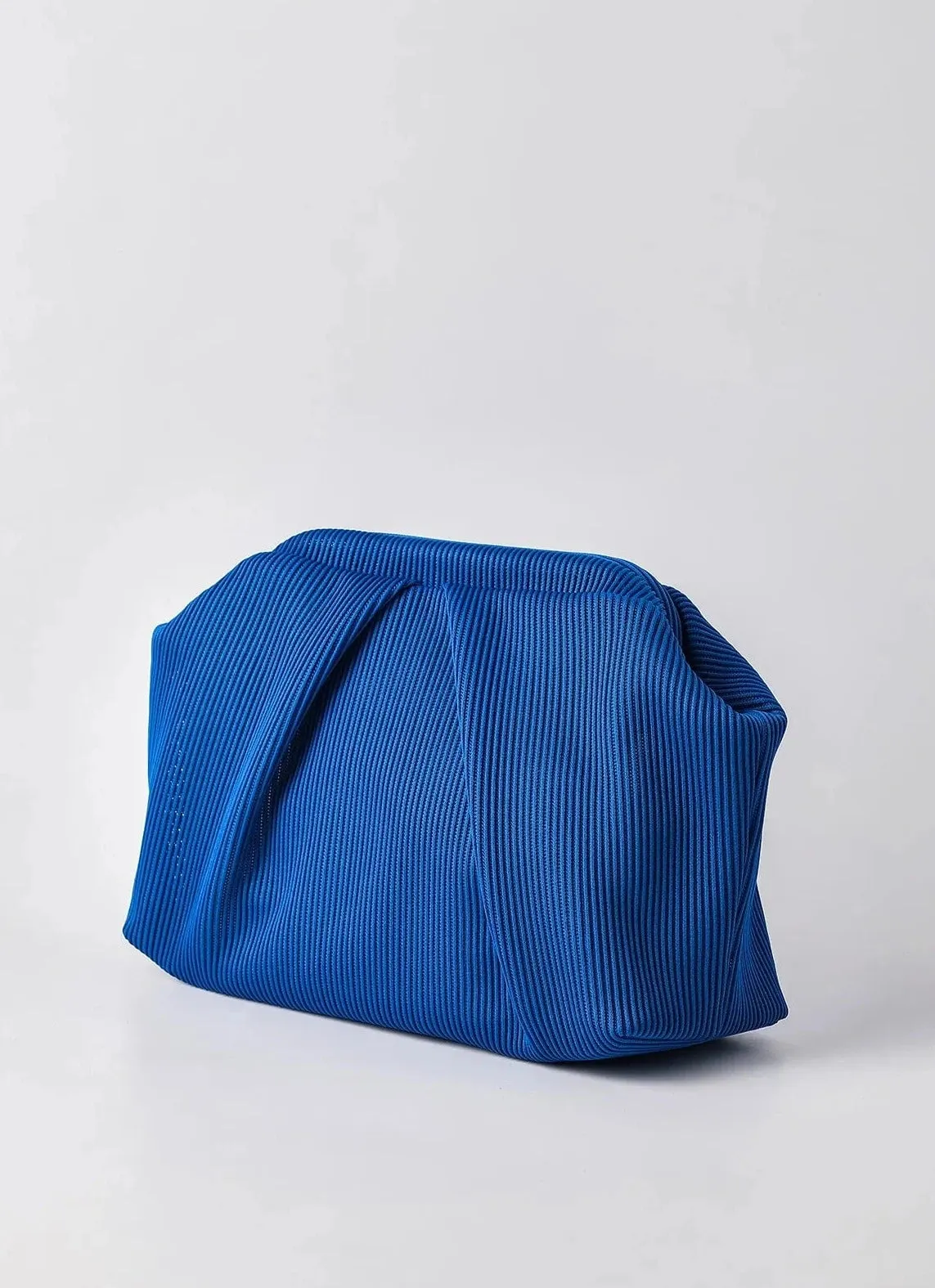 Elegant Navy Pleated Clutch Handbag