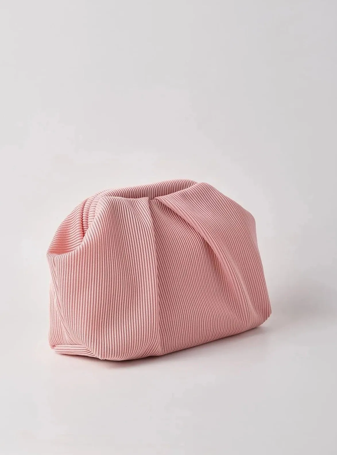 Elegant Navy Pleated Clutch Handbag