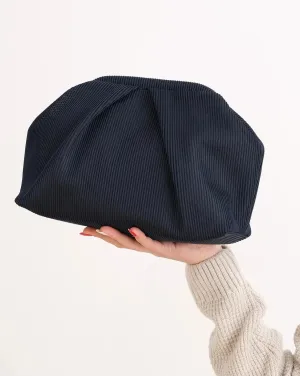 Elegant Navy Pleated Clutch Handbag