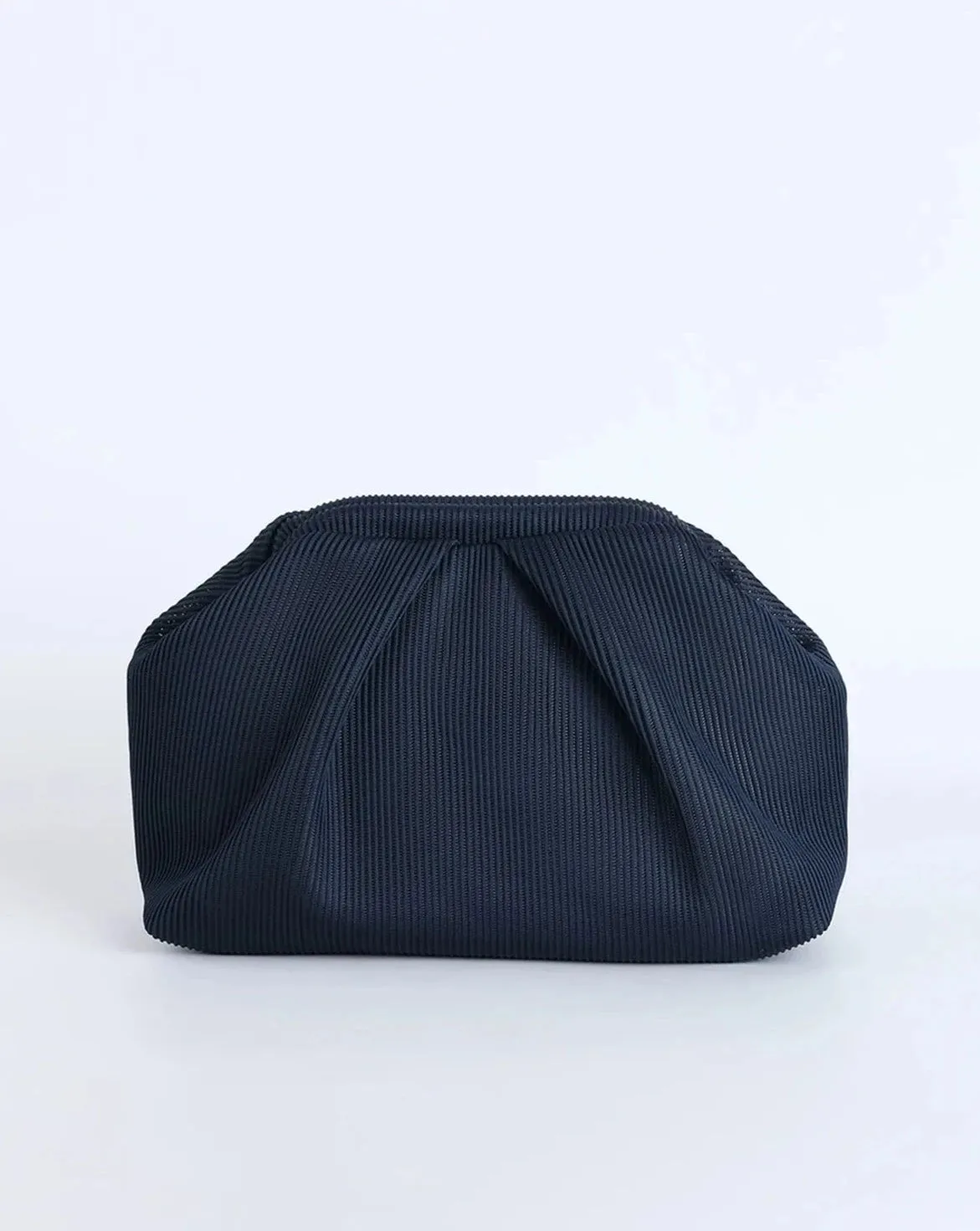 Elegant Navy Pleated Clutch Handbag