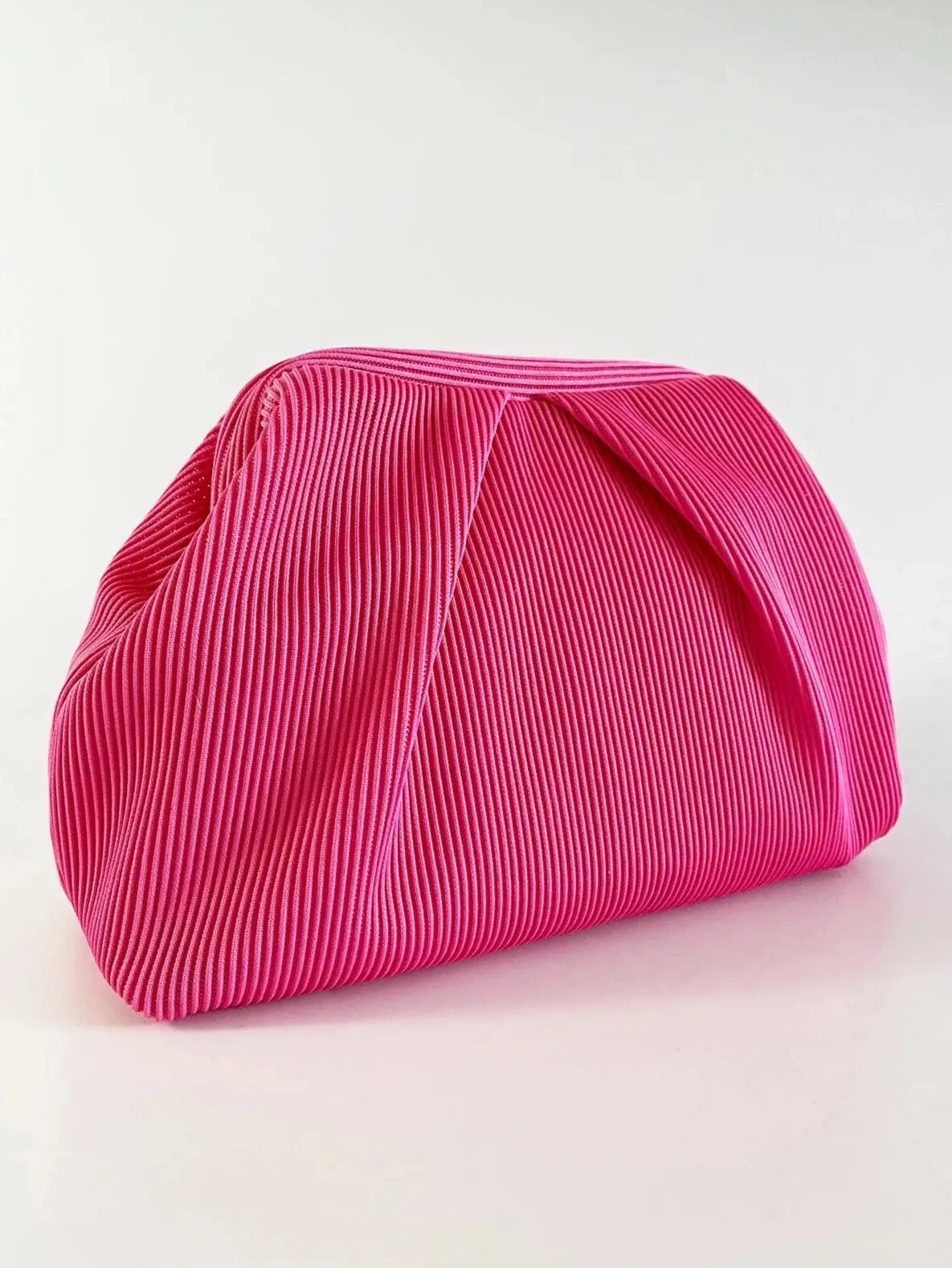Elegant Navy Pleated Clutch Handbag