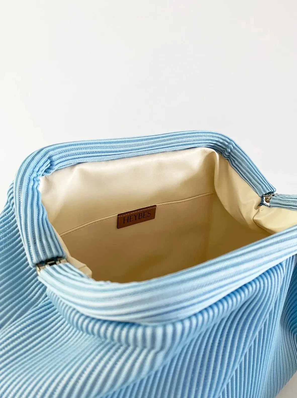 Elegant Navy Pleated Clutch Handbag