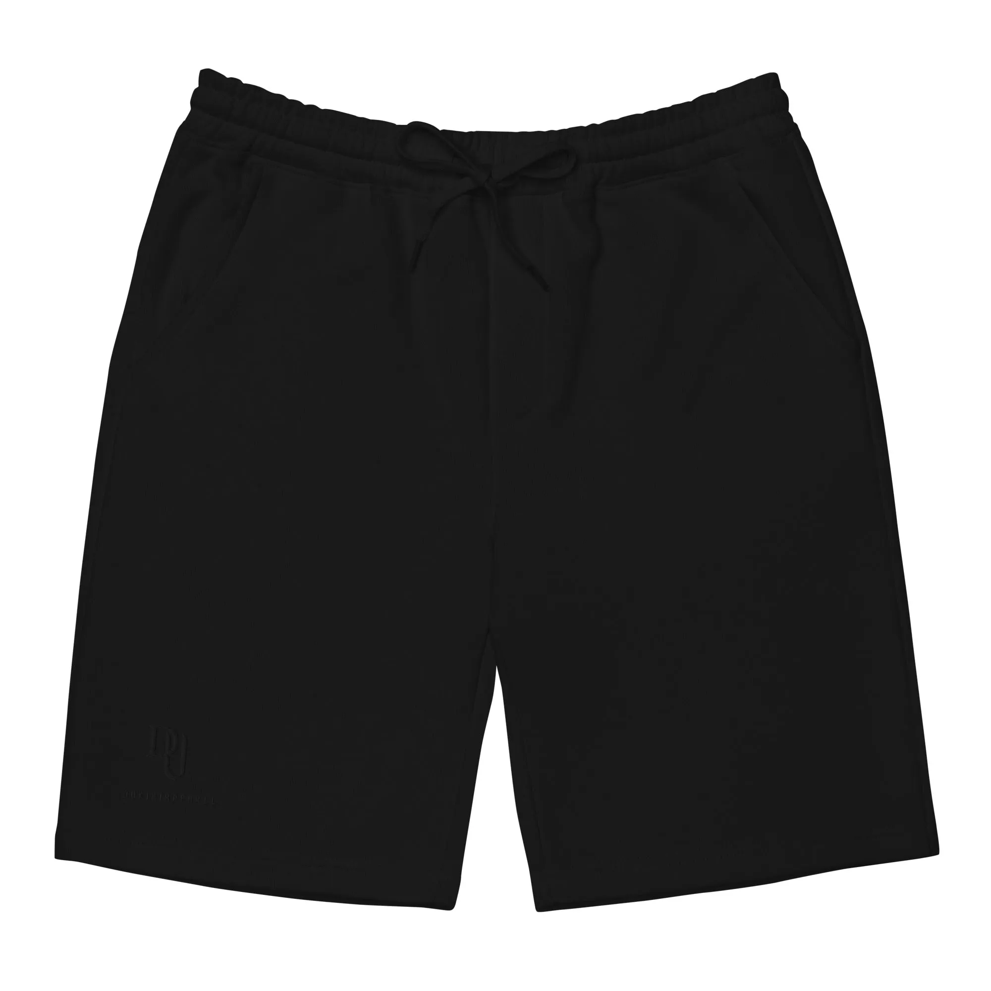 Embroidered Dukiri Logo Men's Black fleece shorts