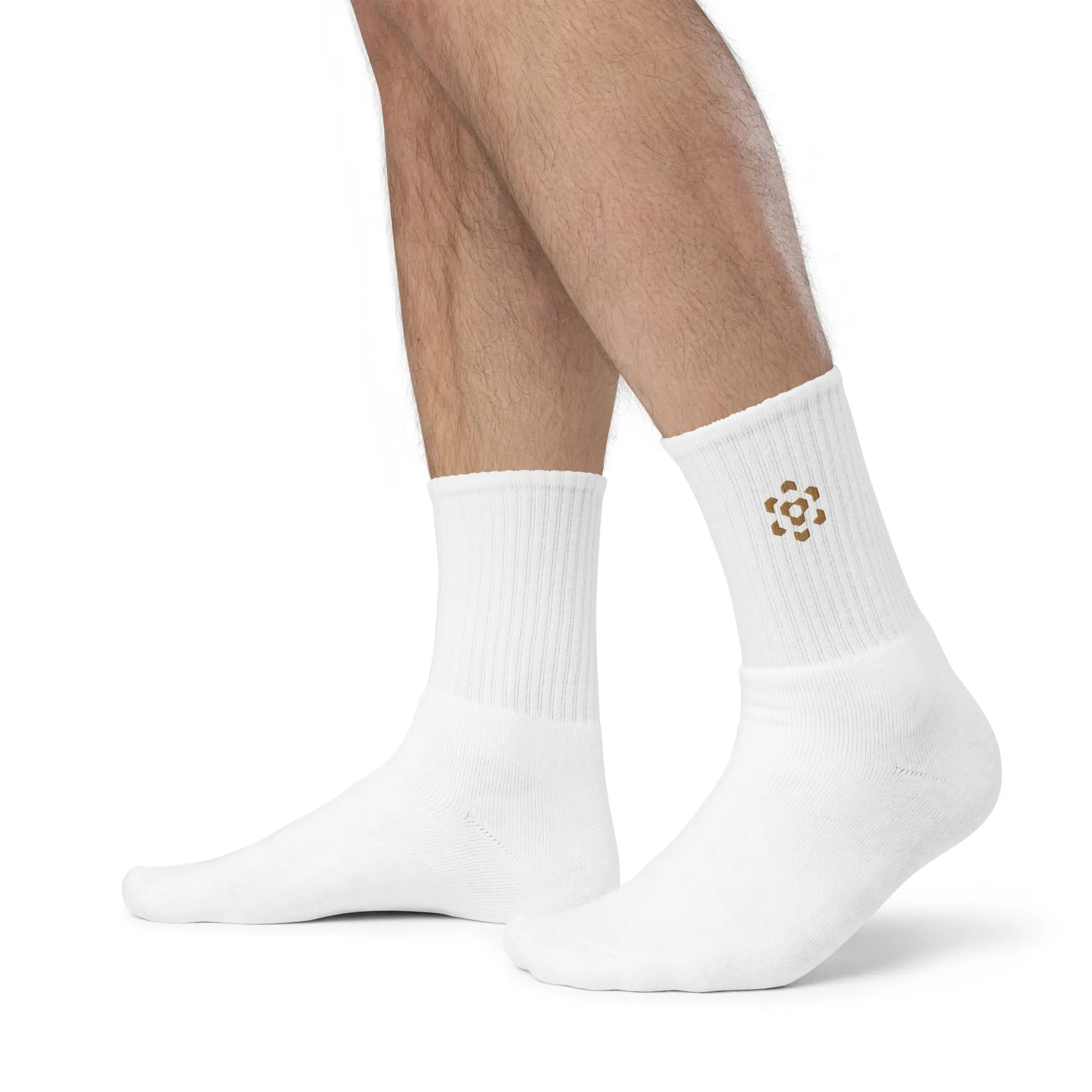 Embroidered Socks - Gold Logo
