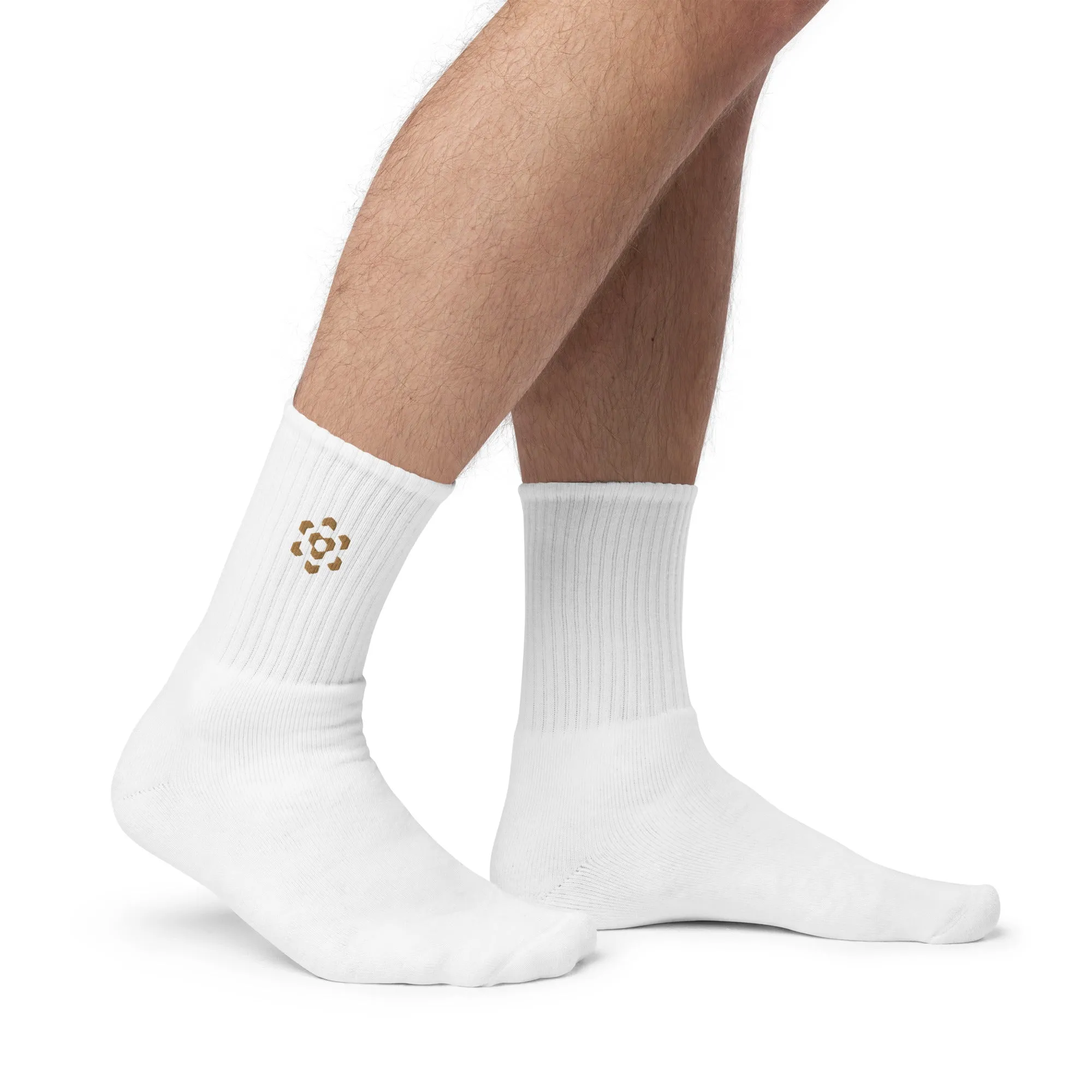 Embroidered Socks - Gold Logo