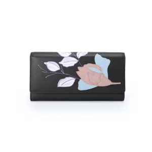 Fashion New plant flowers womens wallets and purses long retro ladies hands bags multifunction buckle credit card holder