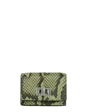 Fendi Green Tea Python Micro Trifold Wallet