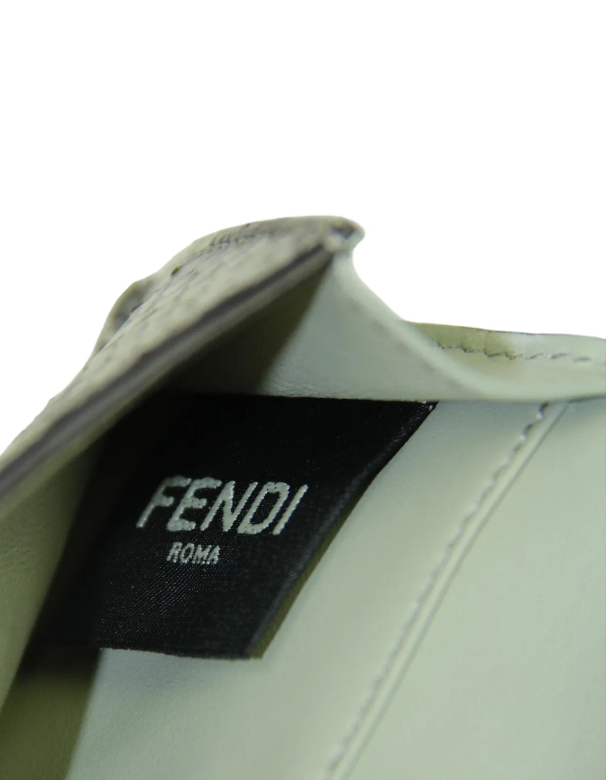 Fendi Green Tea Python Micro Trifold Wallet