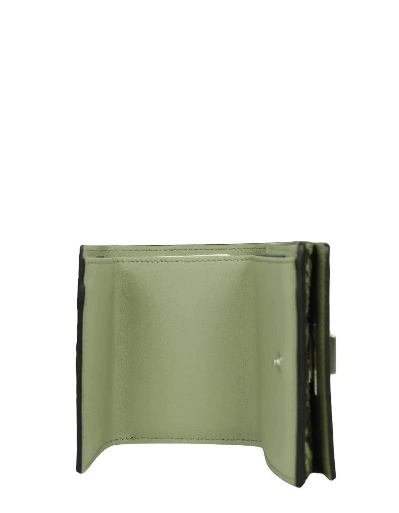 Fendi Green Tea Python Micro Trifold Wallet