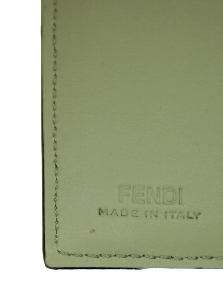 Fendi Green Tea Python Micro Trifold Wallet