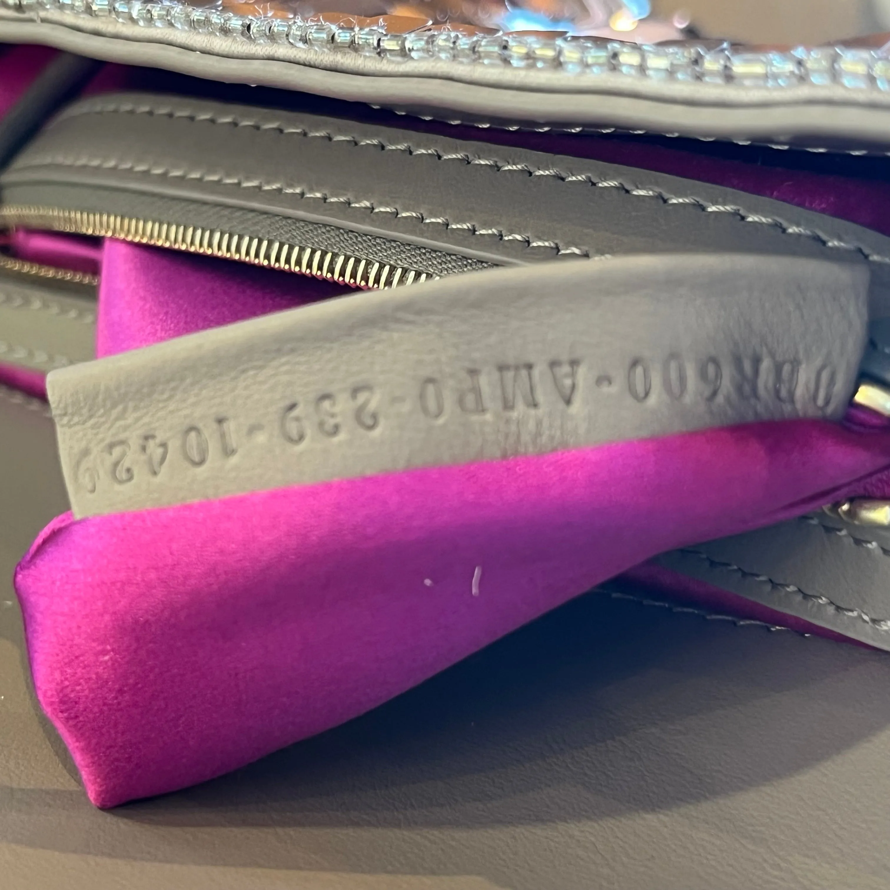 FENDI Tortora Sequin Paillettes Vitello Grace Sex and the City Baguette