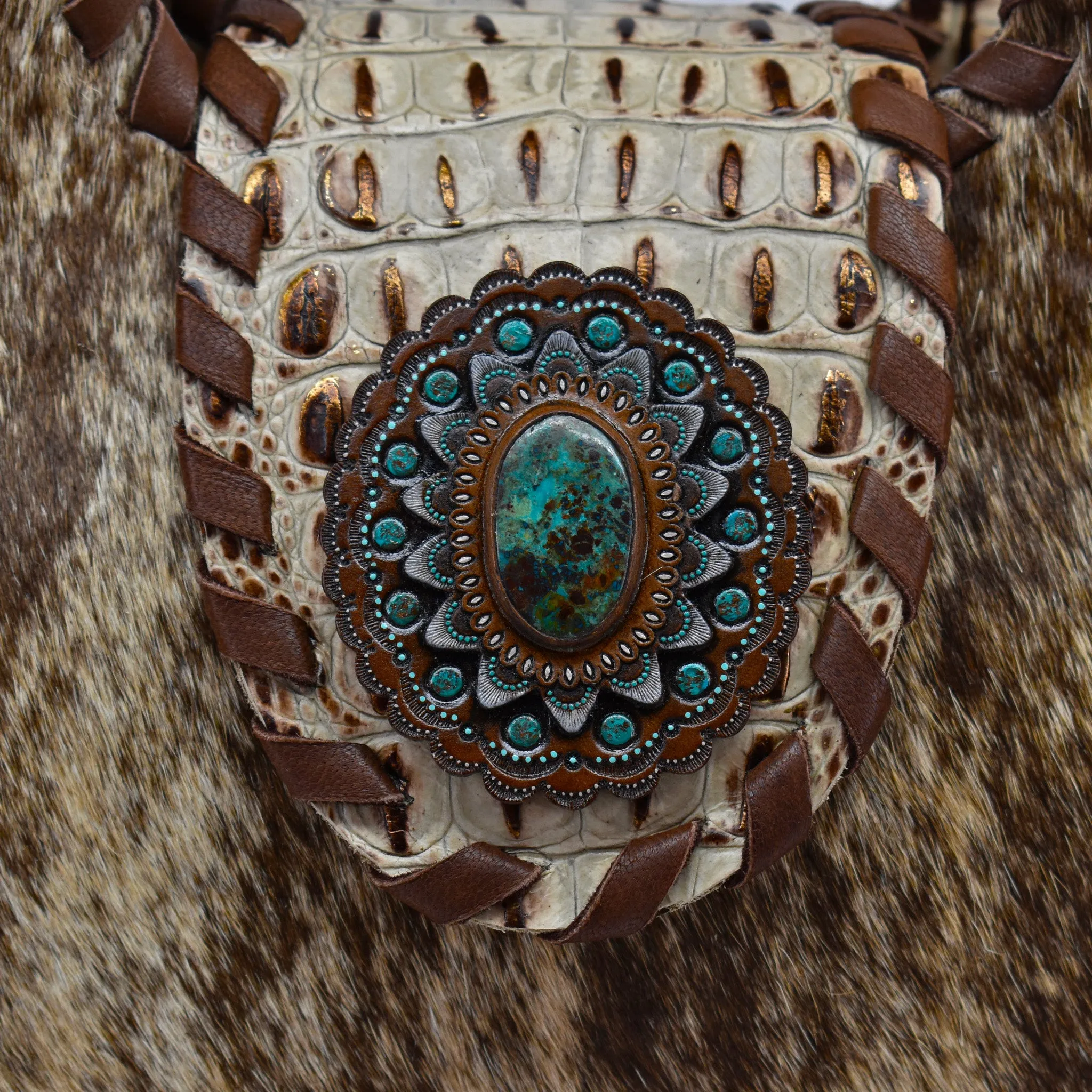 Genuine Cowhide Leather Bag - The Cowgirl Tote I