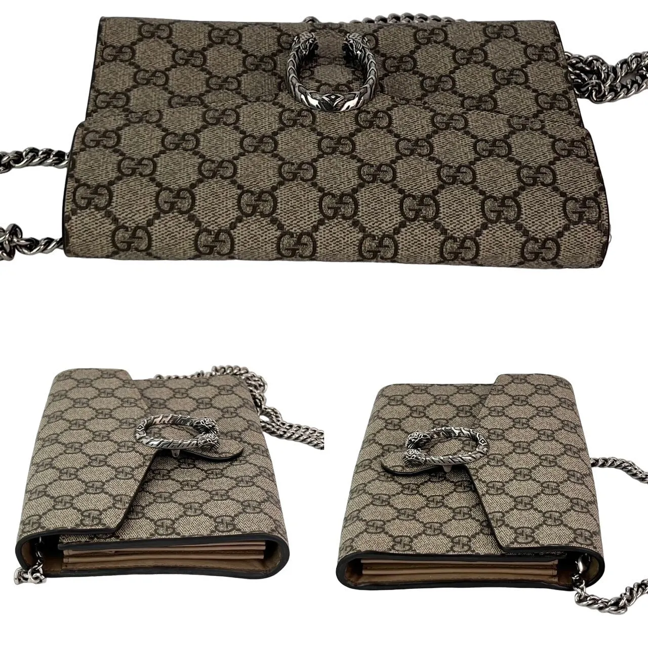 Gucci Dionysus GG Supreme Chain Wallet Clutch Bag