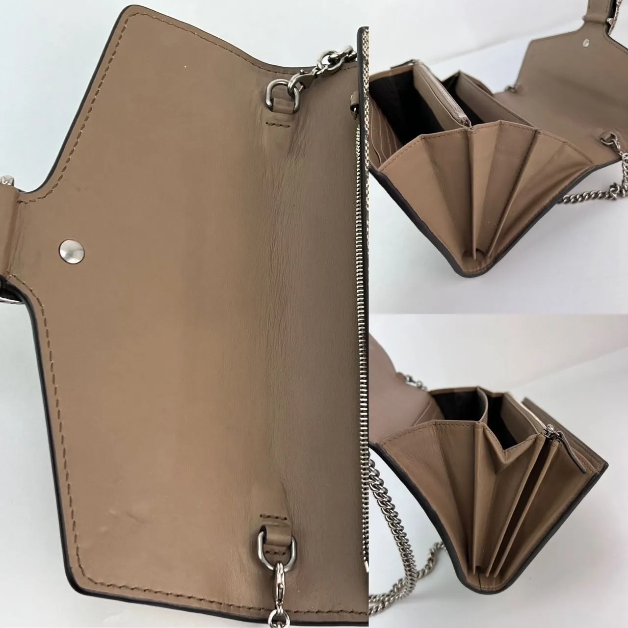 Gucci Dionysus GG Supreme Chain Wallet Clutch Bag