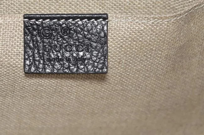 Gucci Zip Top Clutch Pouch with Bamboo Tassel Pull in Black