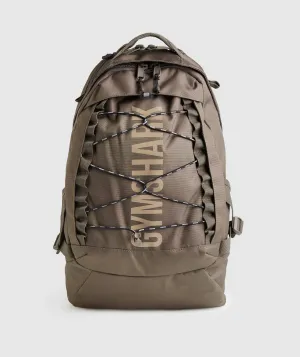 Gymshark Pursuit Backpack - Camo Brown/ Cement Brown