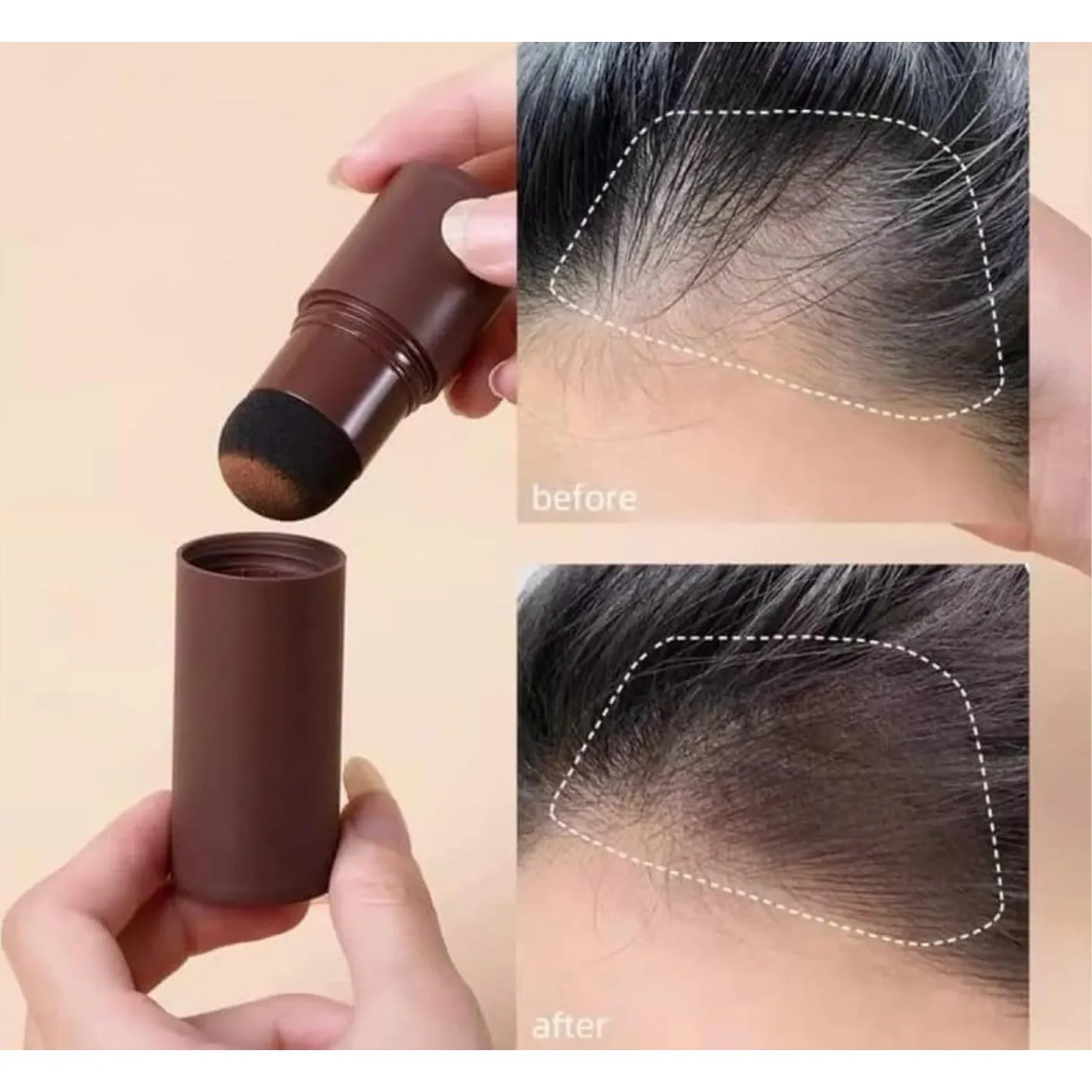 Hairline Powder, Hair Root Dye, Hair Loss Concealer, Quickly Fix Hair Roots, Hair Line Shadow Powder Cover Grey Hair, Hair Color Touch-Up, Men Women Thin Hair Mascara, Hairline Powder Stick Dark Brown