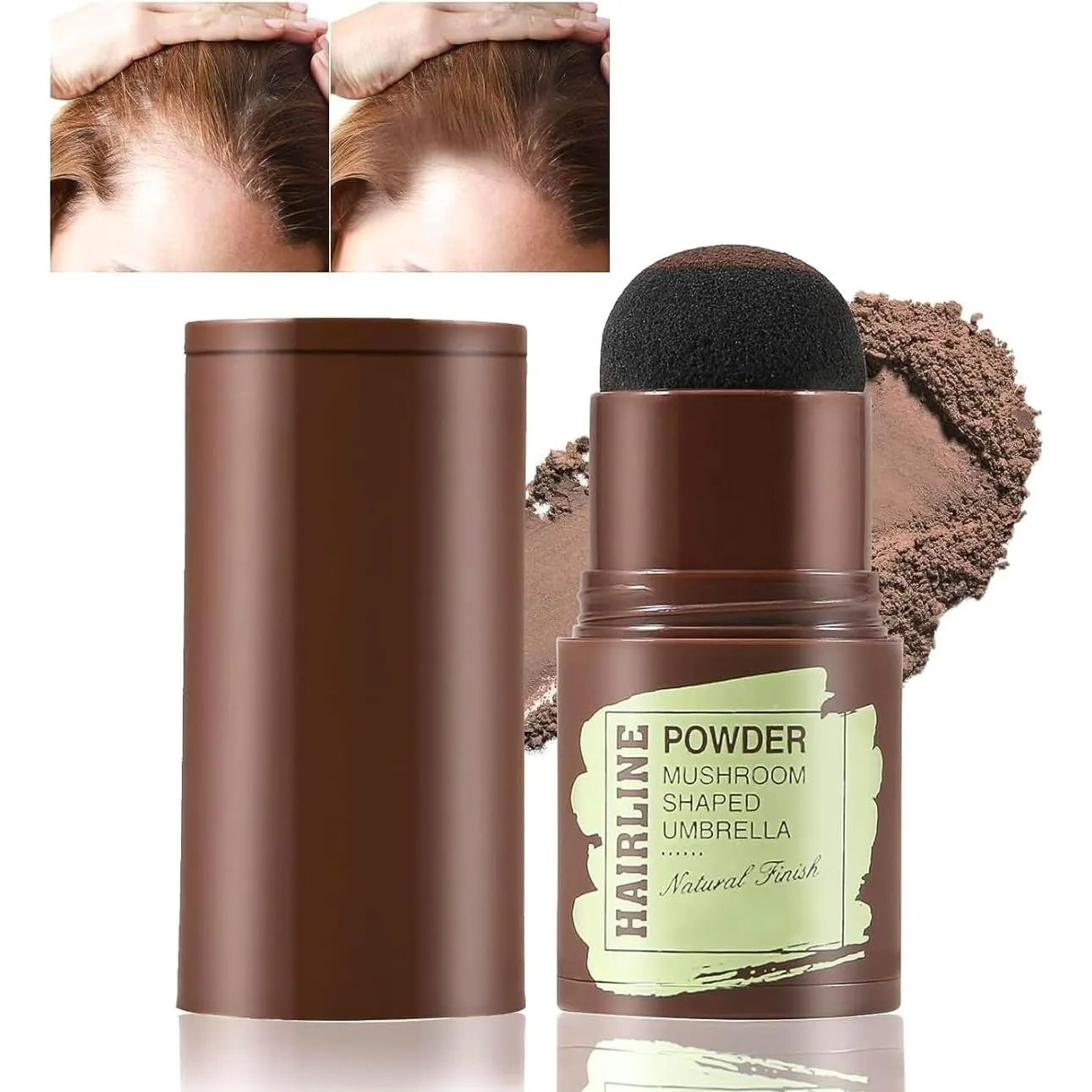 Hairline Powder, Hair Root Dye, Hair Loss Concealer, Quickly Fix Hair Roots, Hair Line Shadow Powder Cover Grey Hair, Hair Color Touch-Up, Men Women Thin Hair Mascara, Hairline Powder Stick Dark Brown