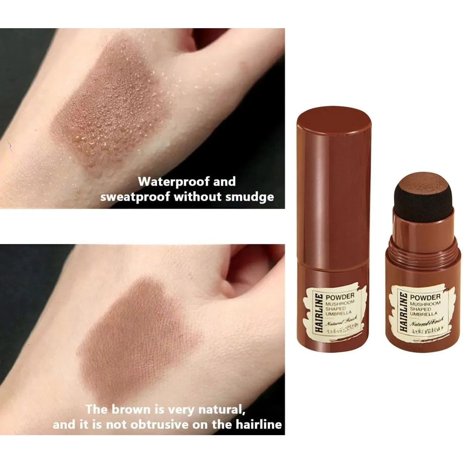 Hairline Powder, Hair Root Dye, Hair Loss Concealer, Quickly Fix Hair Roots, Hair Line Shadow Powder Cover Grey Hair, Hair Color Touch-Up, Men Women Thin Hair Mascara, Hairline Powder Stick Dark Brown